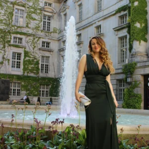 FOREST GREEN SATIN GOWN